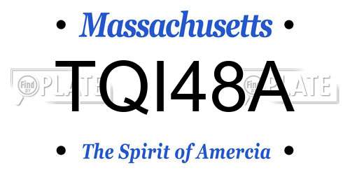 TQI48A Massachusetts License Plate