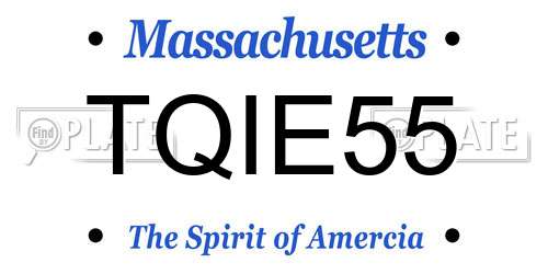TQIE55 Massachusetts License Plate