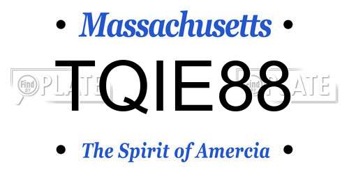 TQIE88 Massachusetts License Plate
