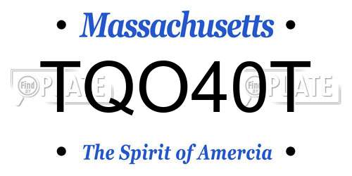 TQO40T Massachusetts License Plate