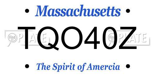 TQO40Z Massachusetts License Plate