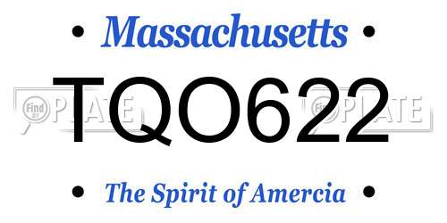 TQO622 Massachusetts License Plate