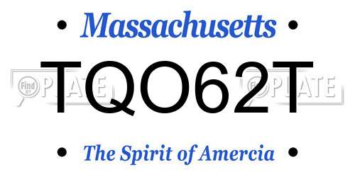 TQO62T Massachusetts License Plate