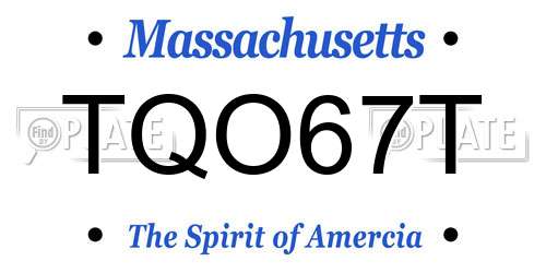 TQO67T Massachusetts License Plate