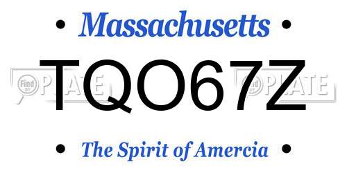 TQO67Z Massachusetts License Plate