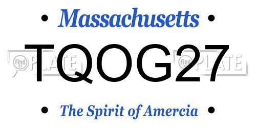 TQOG27 Massachusetts License Plate