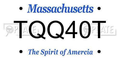 TQQ40T Massachusetts License Plate