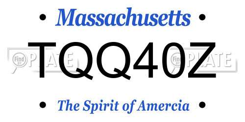 TQQ40Z Massachusetts License Plate