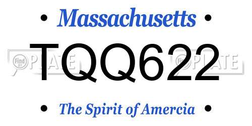 TQQ622 Massachusetts License Plate