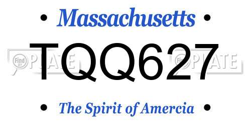 TQQ627 Massachusetts License Plate