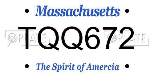 TQQ672 Massachusetts License Plate