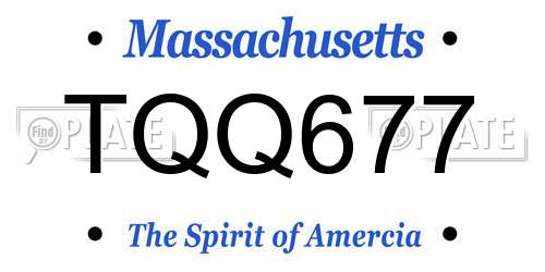 TQQ677 Massachusetts License Plate