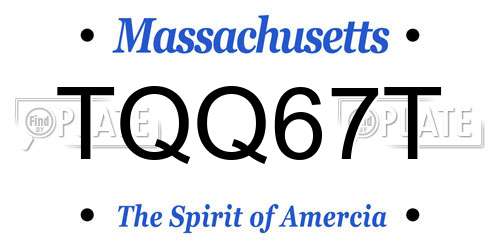 TQQ67T Massachusetts License Plate