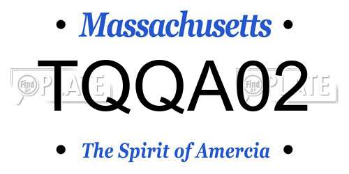 TQQA02 Massachusetts License Plate