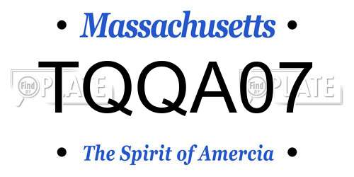 TQQA07 Massachusetts License Plate