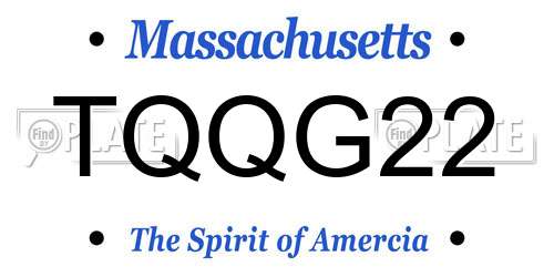 TQQG22 Massachusetts License Plate
