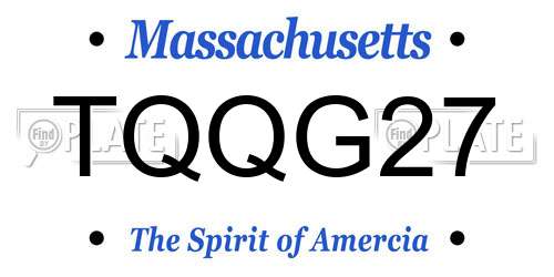 TQQG27 Massachusetts License Plate
