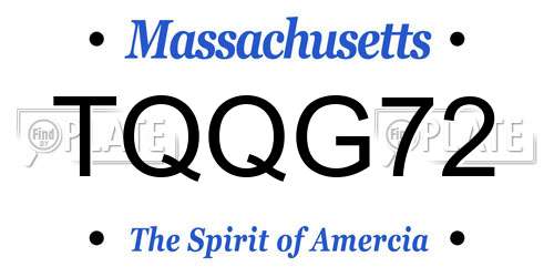 TQQG72 Massachusetts License Plate