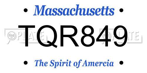 TQR849 Massachusetts License Plate