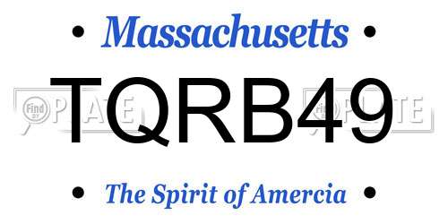 TQRB49 Massachusetts License Plate