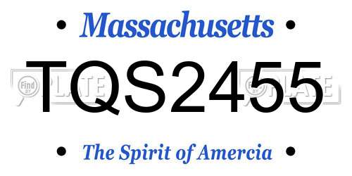 TQS2455 Massachusetts License Plate
