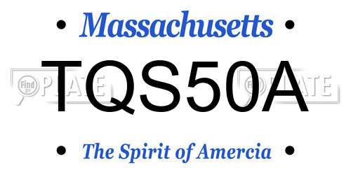 TQS50A Massachusetts License Plate