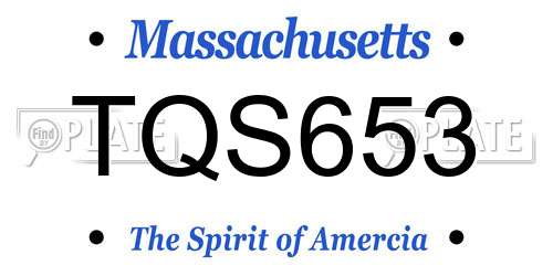 TQS653 Massachusetts License Plate