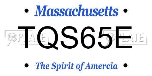 TQS65E Massachusetts License Plate