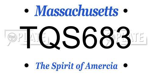 TQS683 Massachusetts License Plate