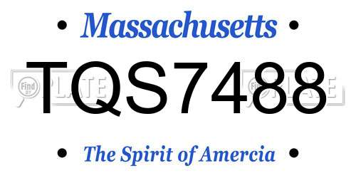TQS7488 Massachusetts License Plate