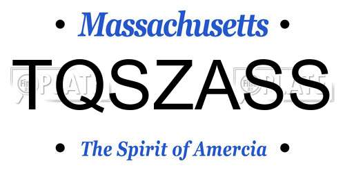 TQSZASS Massachusetts License Plate