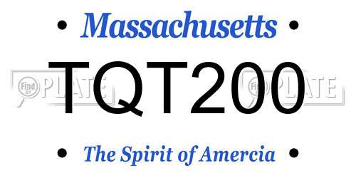 TQT200 Massachusetts License Plate