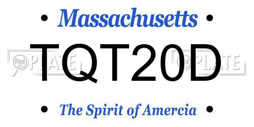 TQT20D Massachusetts License Plate
