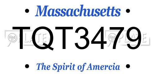 TQT3479 Massachusetts License Plate