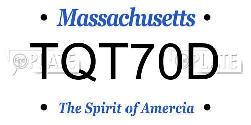 TQT70D Massachusetts License Plate