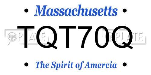TQT70Q Massachusetts License Plate