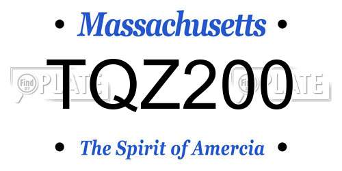 TQZ200 Massachusetts License Plate