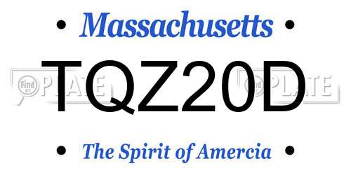 TQZ20D Massachusetts License Plate