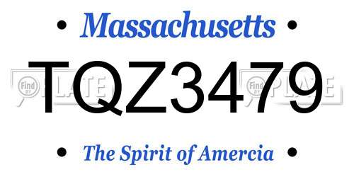 TQZ3479 Massachusetts License Plate