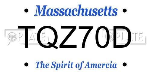 TQZ70D Massachusetts License Plate