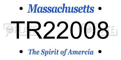 TR22008 Massachusetts License Plate