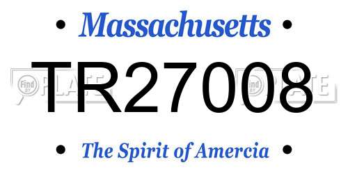 TR27008 Massachusetts License Plate