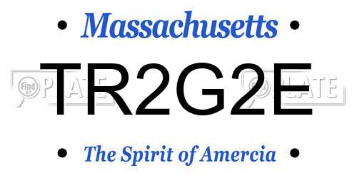 TR2G2E Massachusetts License Plate