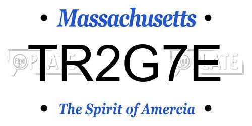 TR2G7E Massachusetts License Plate