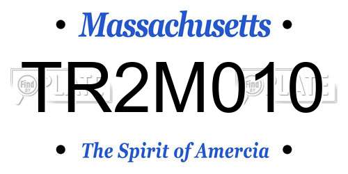 TR2M010 Massachusetts License Plate