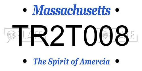 TR2T008 Massachusetts License Plate
