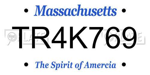 TR4K769 Massachusetts License Plate