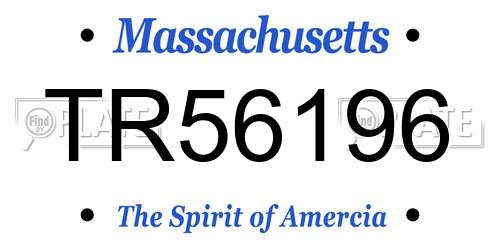 TR56196 Massachusetts License Plate