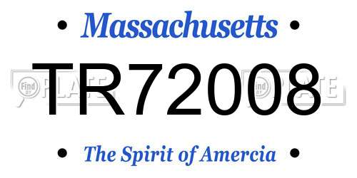 TR72008 Massachusetts License Plate