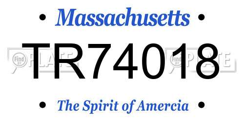 TR74018 Massachusetts License Plate